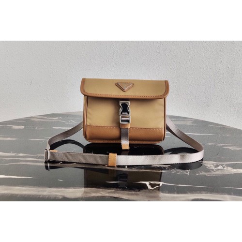 Prada 2ZH108 Nylon and Saffiano Leather Smartphone Case in Brown Fabric