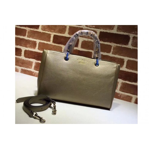 Gucci Bamboo Tote Bags Grainy Calf Leather
