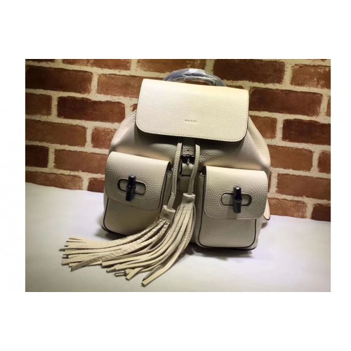 Gucci Bamboo Leather Backpack Off-white