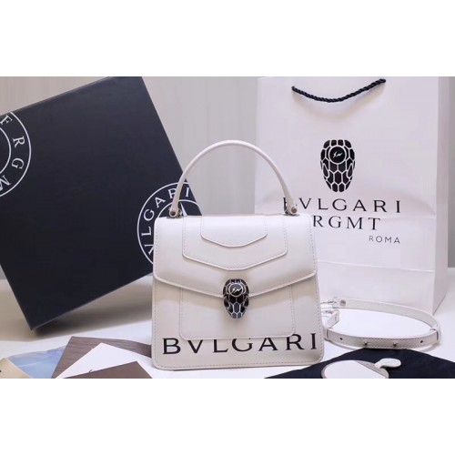 Bvlgari Serpenti Forever 38329 Crossbody Bags White Calf Leather With Print Bvlgari Serpenti Forever 38329 Crossbody Bags White Calf Leather With Print