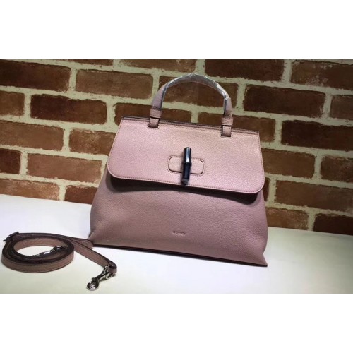 Gucci Bamboo Daily Leather Top Handle Bags Pink