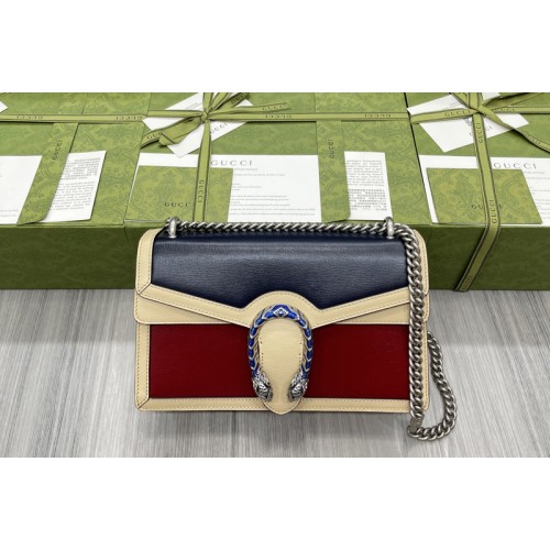Gucci Dionysus small shoulder bag in Black Red White grainy leather Gucci Dionysus small shoulder bag in Black Red White grainy leather