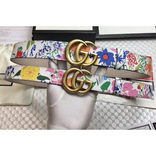 Gucci 30mm 38mm Ken Scott print Marmont belt in White multicolor leather Gucci 30mm 38mm Ken Scott print Marmont belt in White multicolor leather