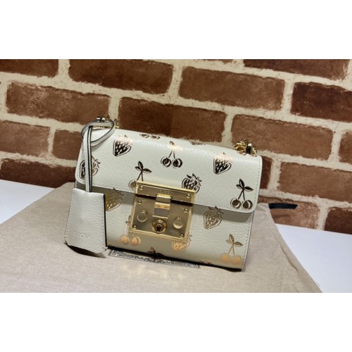 Gucci Padlock small berry shoulder bag in White Leather