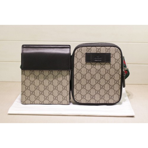 Gucci Supreme belt bags in Beige ebony Supreme canvas