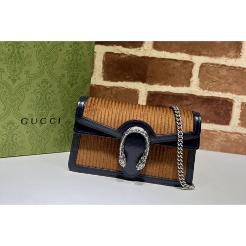Gucci Dionysus super mini bag in Brown corduroy