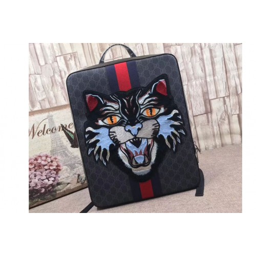 Gucci Supreme backpack with Angry Cat