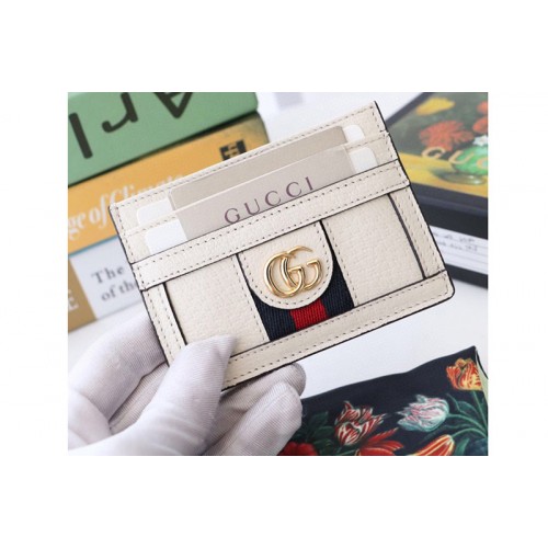 Gucci Ophidia card case White leather With Web
