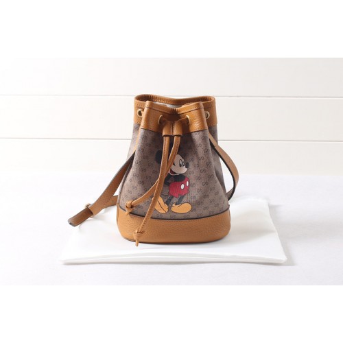 Gucci Disney x Gucci Ophidia mini bucket bag in Beige ebony mini Supreme canvas with Mickey Mouse