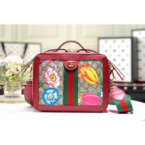 Gucci Ophidia Flora small shoulder bag Beige ebony Supreme canvas with Flora print