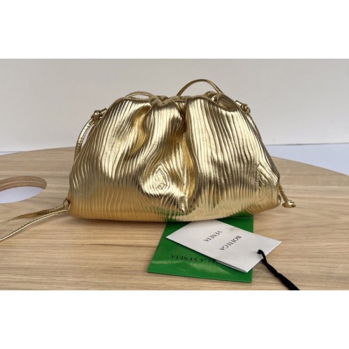 Bottega Veneta Mini Pouch in Gold Leather