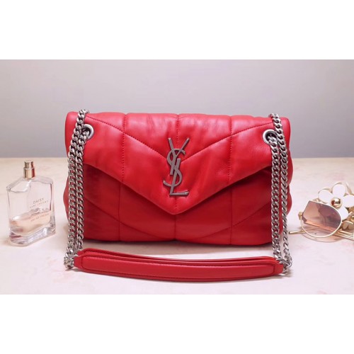 YSL Loulou Small Bag in Red Quilted Lambskin Leather