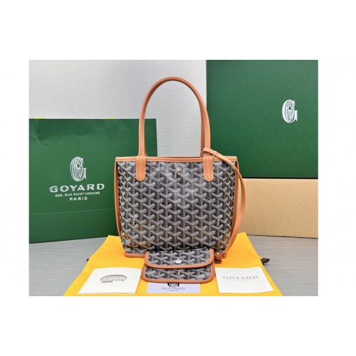 Goyard Anjou Mini bag in Brown Chevroches Calfskin & Goyardine Canvas