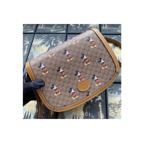 Gucci Disney x Gucci small shoulder bag in Beige ebony mini Supreme canvas