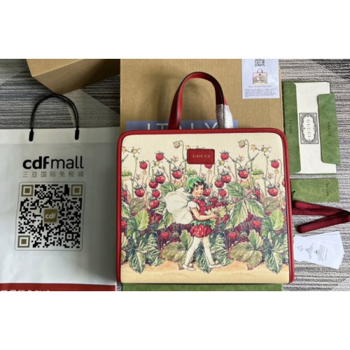 Gucci Childrens top-handle bag with strawberry fairy print