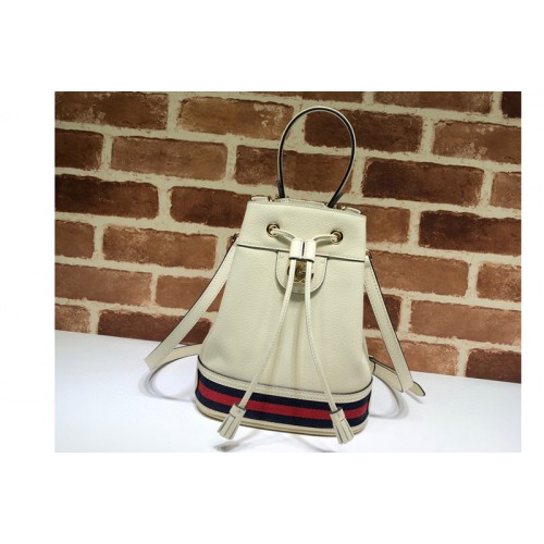 Gucci ‎ Ophidia small bucket bag in White Leather with web
