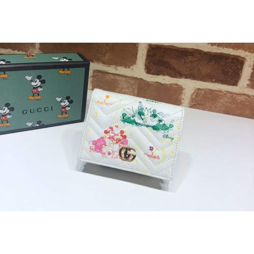 Gucci Online Exclusive Disney x Gucci Marmont card case wallet in White Leather