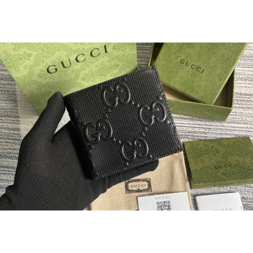 Gucci embossed wallet in Black embossed leather