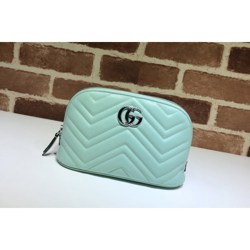 Gucci Marmont Cosmetic Case in Light Blue Leather