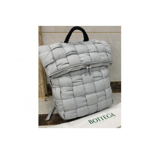 Bottega Veneta Fold-top padded backpack in Gray nylon