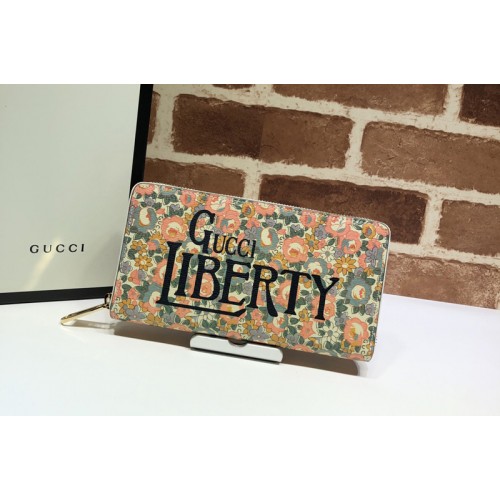 Gucci Zip Around Wallet in Floral Print Liberty