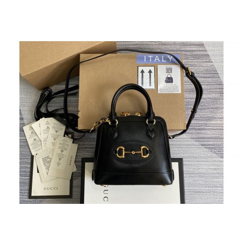 Gucci Horsebit 1955 mini top handle bag in Black leather