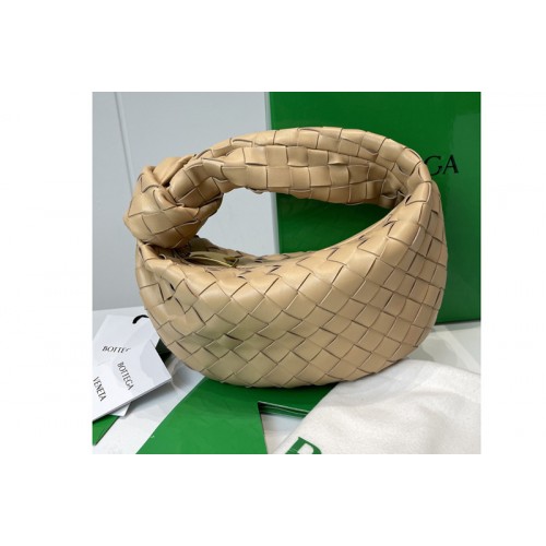 Bottega Veneta Mini Jodie boho bag in Beige Intrecciato Nappa leather