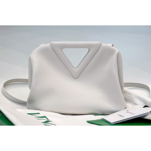 Bottega Veneta Point Leather top handle bag in White Calf Leather