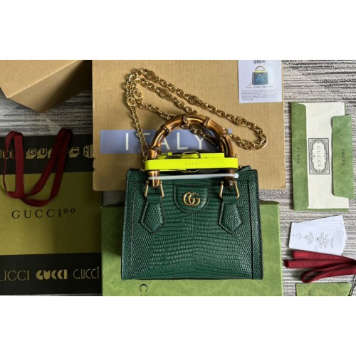 Gucci Diana lizard mini bag in Green lizard Gucci Diana lizard mini bag in Green lizard