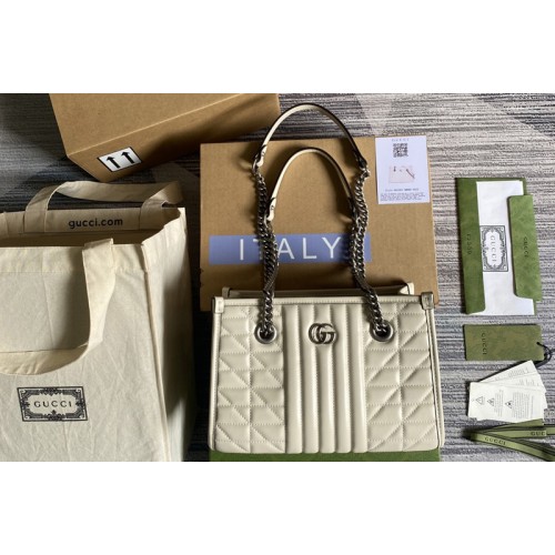 Gucci Marmont Small Tote bag in White matelasse leather