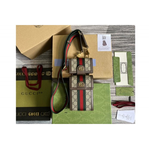 Gucci Ophidia mini bag and detachable wallet in Beige and ebony Supreme canvas Gucci Ophidia mini bag and detachable wallet in Beige and ebony Supreme canvas