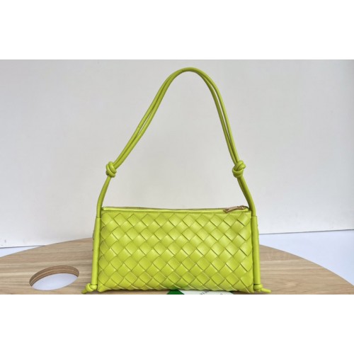Bottega Veneta Pouch With Strap in Lemon intrecciato leather