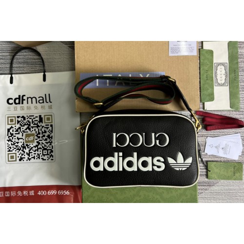 adidas x Gucci small shoulder bag in Black leather