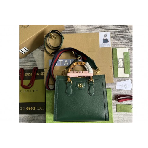 Gucci Diana small tote bag in Green leather