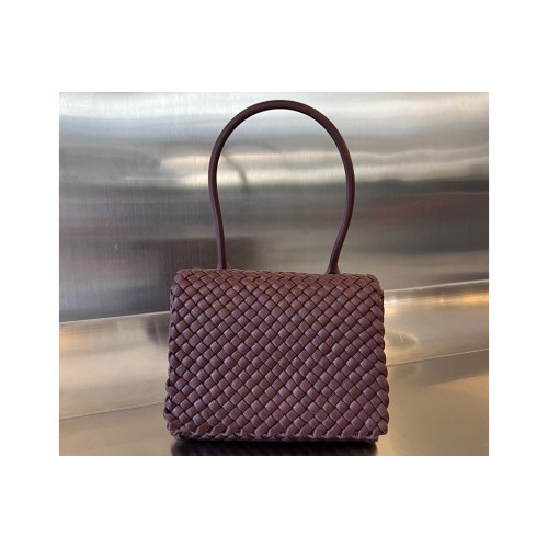 Bottega Veneta Patti Top Handle Bag in Wine Leather