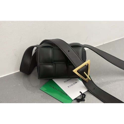 Bottega Veneta Candy Padded Cassette Bag in Black padded intreccio leather