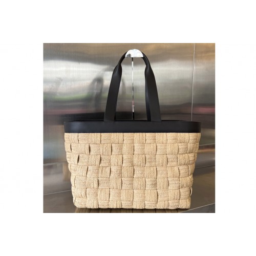 Bottega Veneta Cassette Tote Bag In Natural Fondant woven raffia