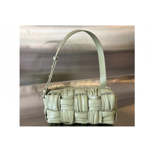 Bottega Veneta Small Brick Cassette Bag in Travertine Leather
