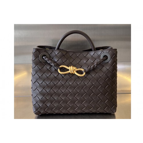 Bottega Veneta Small Andiamo Bag in Dark Brown Leather