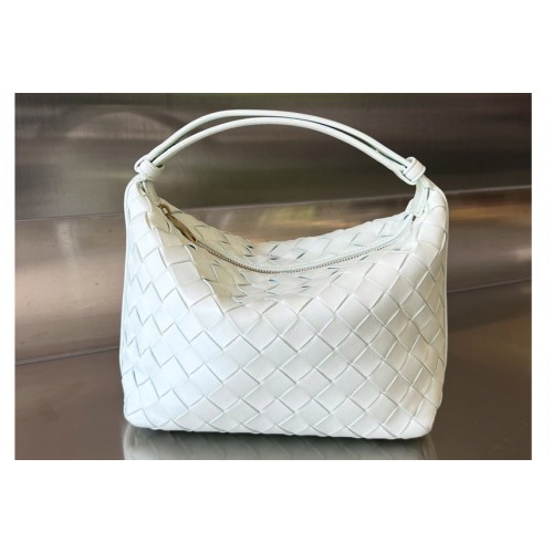 Bottega Veneta Mini Wallace Bag in White Leather