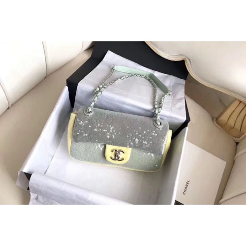 Chanel  Flap Original Lambskin Leather Shoulder Bags 1112 Grey&Green