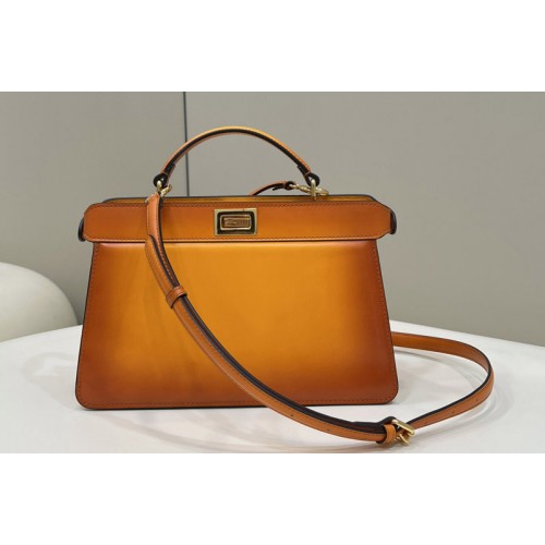 Fendi 8BN327 Peekaboo Iseeu Small bag in Orange Leather