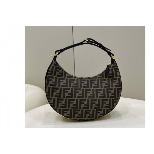 Fendi 8BR798 Fendigraphy Small hobo bag in Brown FF fabric