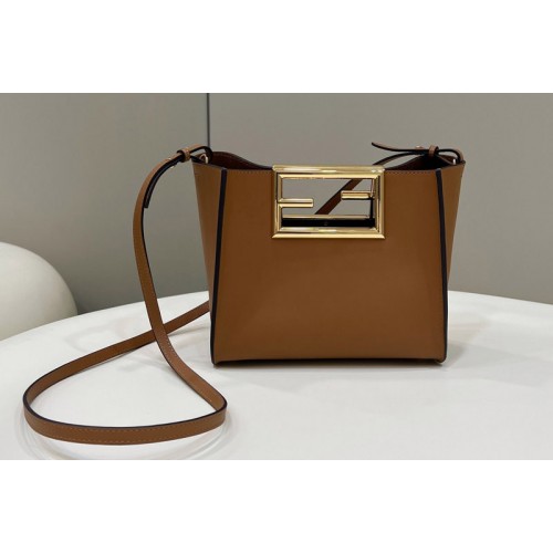Fendi Way Small Bag in Brown Leather