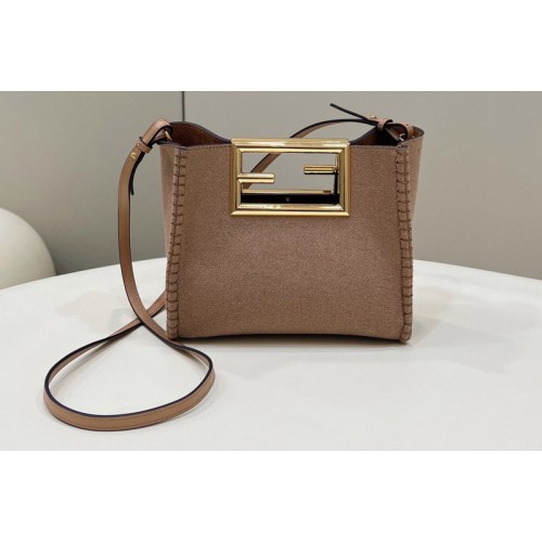 Fendi Way Small Tote Bag in Pink Suede