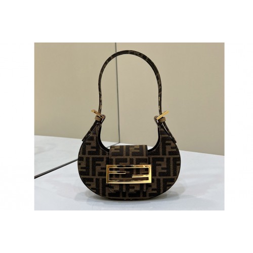 Fendi 8BS065 Mini Cookie hobo bag in Brown FF fabric Fendi 8BS065 Mini Cookie hobo bag in Brown FF fabric