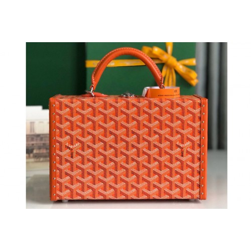 Goyard Grand Hotel Trunk Bag in Orange Goyardine Canvas