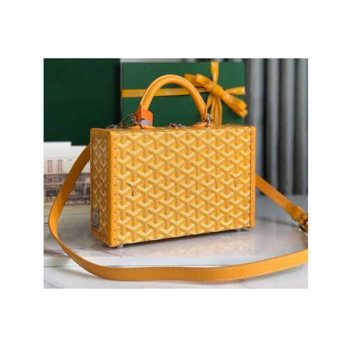 Goyard Grand Hotel Trunk Bag in Yellow Goyardine Canvas
