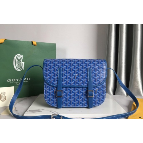 Goyard Belvedere MM bag in Blue Goyardine Canvas