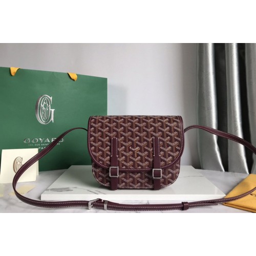 Goyard Belvedere PM bag in Burgundy Goyardine Canvas